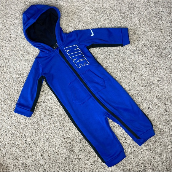 Nike Jumpsuit, Blue & Silver, Infant Size 9 Months - Picture 1 of 8